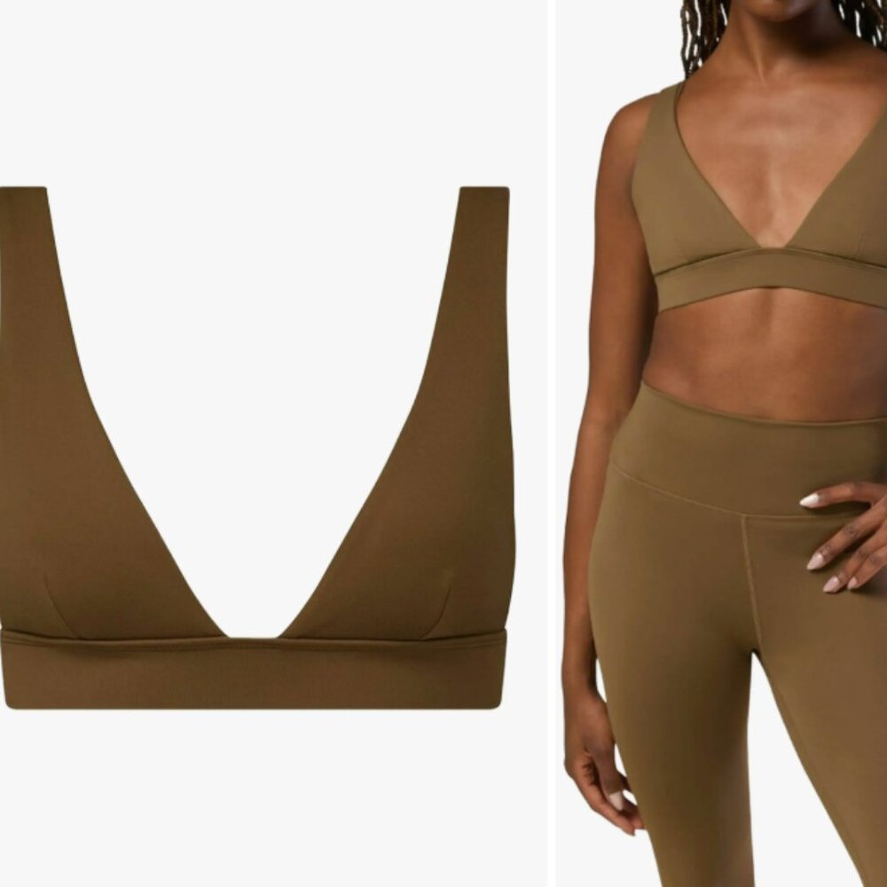 WeWoreWhat Women's V-Neck Bralette in Brown Sz L